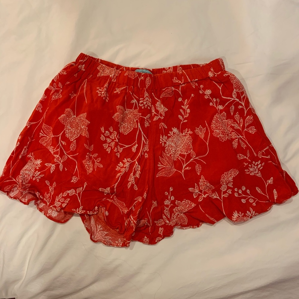 LF Red flower shorts